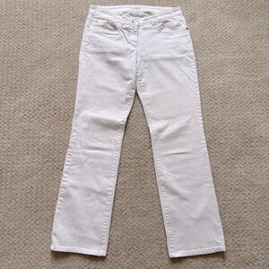 🟢 5/$25 Eileen Fisher | White Mid Rise Straight Leg Jeans | Petite